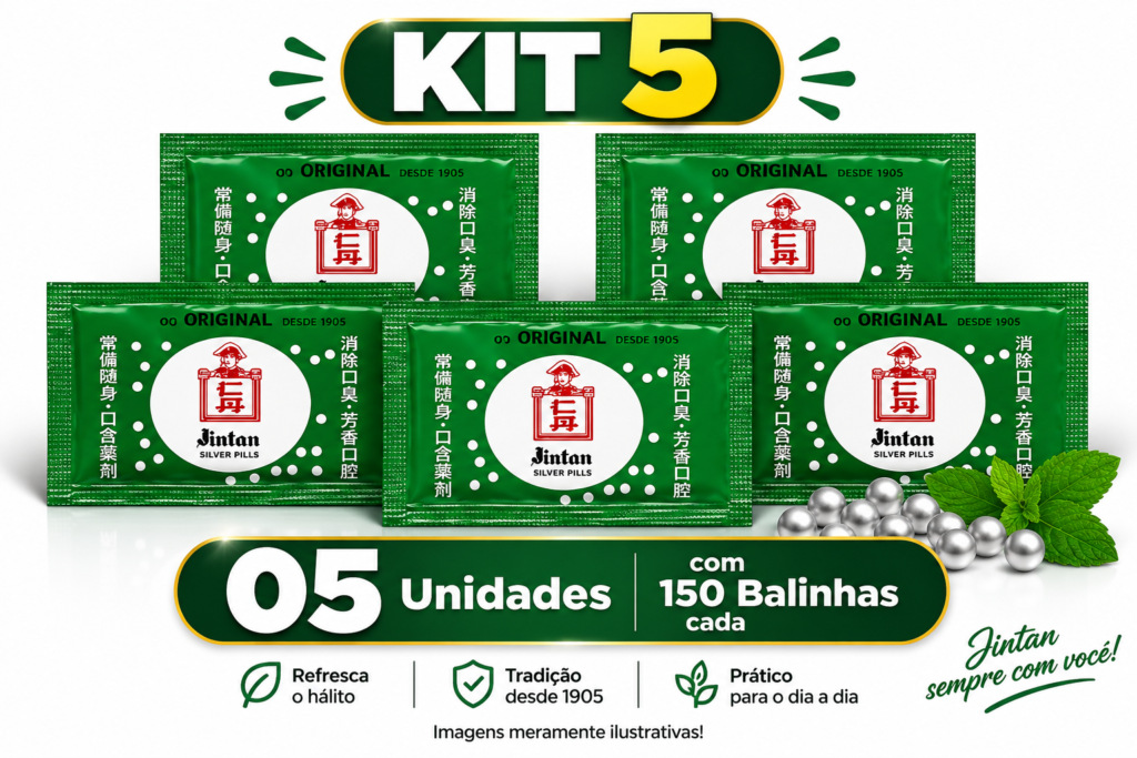 Jintan – Kit 5 Sachês (150 pastilhas em cada sachê)